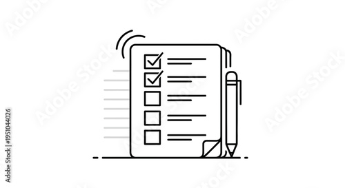 Checklist with Pen, To-Do List, Task Management, Planning, Success, Goals, Survey, Questionnaire