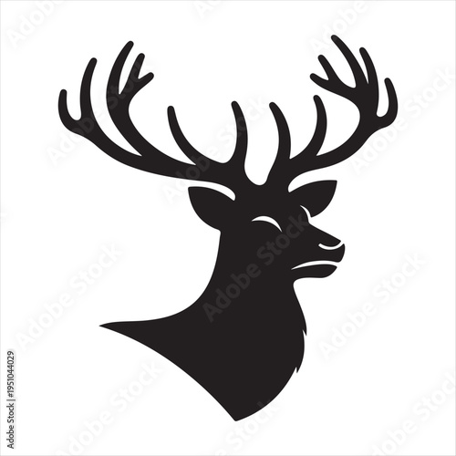majestic Stag vector silhouette outline logo design concept illustration idea