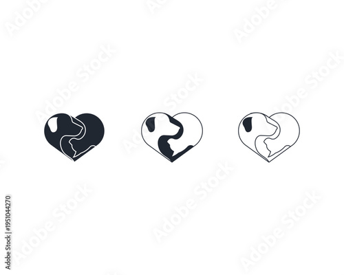 Dog and cat logo design template vector, line of pet logo design suitable for pet shop, store, cafe, business, hotel, veterinary clinic, Domestic animal vector illustration logotype, sign and symbol.