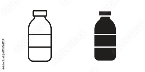 Plastic bottle icon pack flat vector in outline