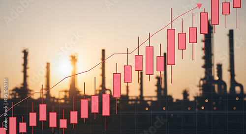 Rising Oil Prices & Market Growth: Positive Financial Trend, Energy Investment, Stock Exchange, Commodity Demand, Economic Boom, Rose-Colored Outlook
