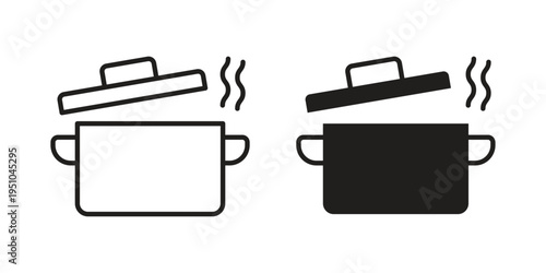 Pot icon pack flat vector in outline