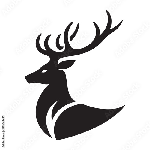 majestic Stag vector silhouette outline logo design concept illustration idea