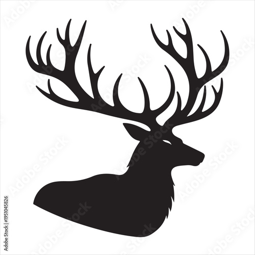 majestic Stag vector silhouette outline logo design concept illustration idea