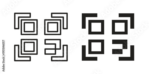 Qrcode icon pack flat vector in outline