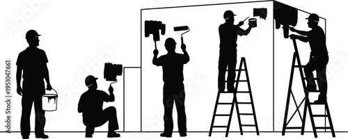 Set of nine black and white gas mask vector illustrations, tactical respirator icons, apocalyptic protective gear, military survival equipment, hazard, safety.