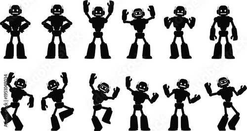 Set of nine black and white gas mask vector illustrations, tactical respirator icons, apocalyptic protective gear, military survival equipment, safety, hazard.