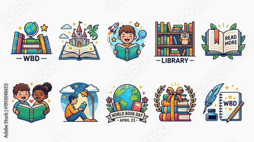 A set of religious icons and vector symbols featuring a cartoon illustration of Jesus designed as a colorful art template for kids, children, and people