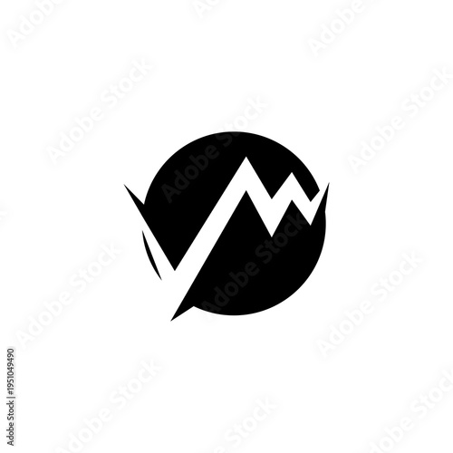 vector illustration of a black and white icon with a symbol