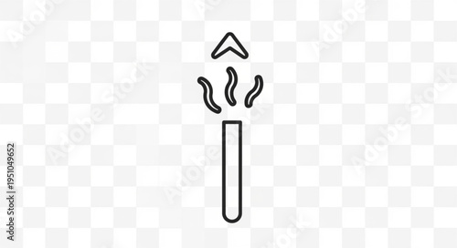 Simple Outline Icon of a Torch with Flames.