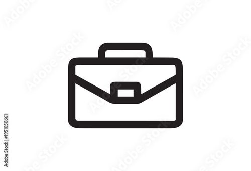 Black briefcase icon vector