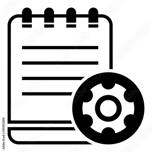 Calendar Settings Icon with Gear Symbol Illustration