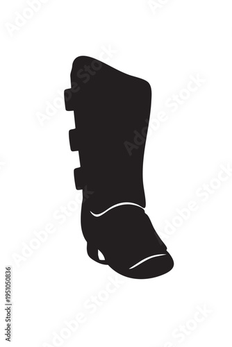 Soccer shin guard protective gear silhouette vector illustration