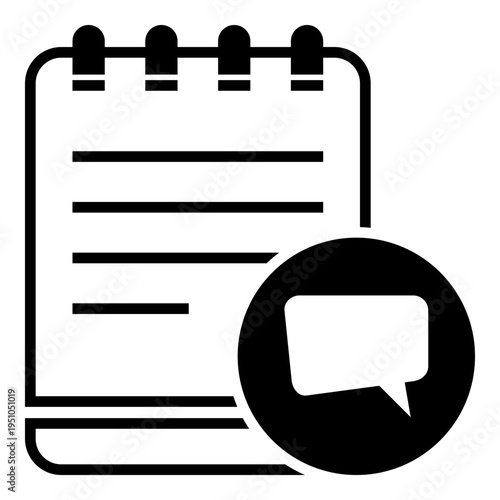 Notebook Calendar With Chat Message Icon Illustration