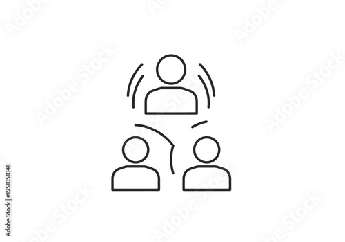 Three people connect with each other in a network communication