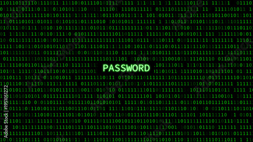 Φωτογραφία Cyber neon green password binary text data flow technology and programming backg