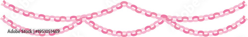 ベビーシャワー用ピンクのペーパーチェーンガーランド（2連タイプ）パーティー装飾素材 / Pink paper chain garland double style for baby shower party
