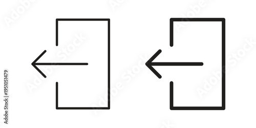 Sign out icon pack flat vector in outline