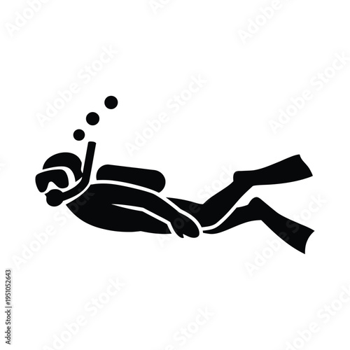 silhouette of scuba diving icon