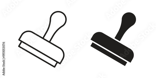 Stamp icon pack flat vector in outline