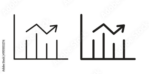 Stats icon pack flat vector in outline