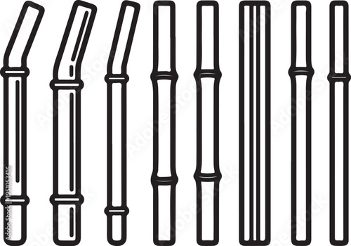 A collection of various chopsticks and their unique designs Vector
