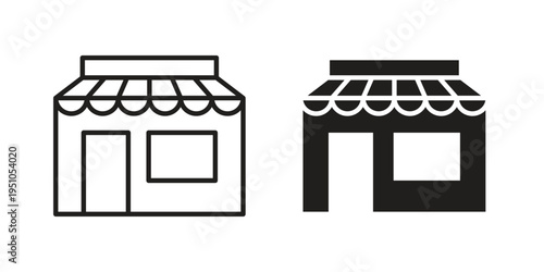 Store icon pack flat vector in outline