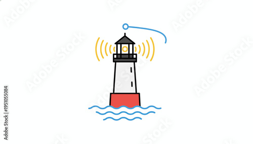 Lighthouse Beacon Signal Light, Navigation Aid, Maritime Safety, Ocean Waves, Communication