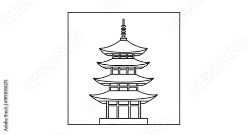 Japanese Pagoda Outline Icon