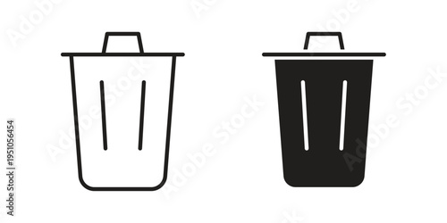 Trash icon pack flat vector in outline