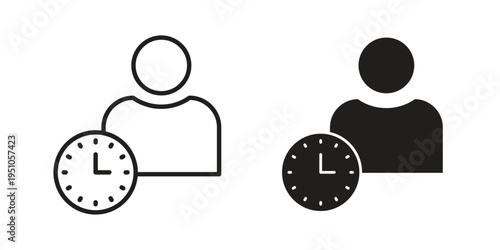 User time icon pack flat vector in outline