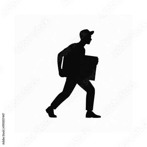 Simple black silhouette of a modern agricultural tractor with large tires