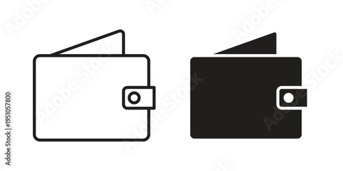 Wallet icon pack flat vector in outline
