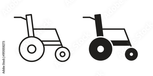 Wheelchair icon pack flat vector in outline