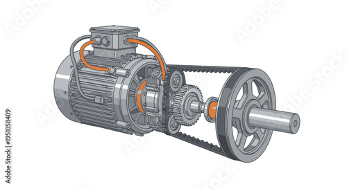 electric motor isolated on white background