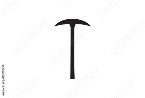 Black pickaxe icon vector