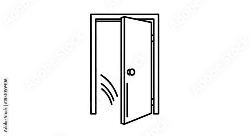 Open Doorway with Swirling Lines Indicating Movement or Wind