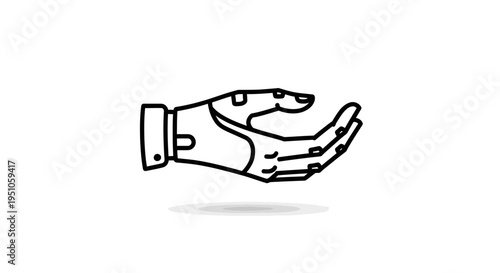 Open Hand Robot Arm Offering Support, Futuristic Technology, Assistance Concept