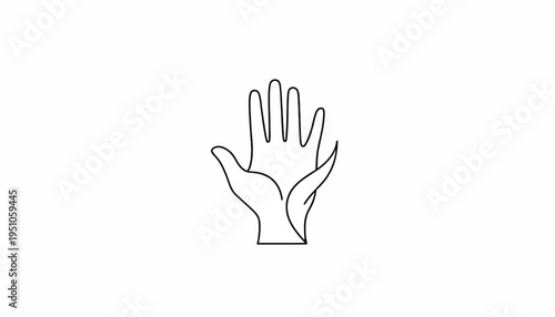 Open Hand Silhouette, Symbolizing Help, Support, and Giving