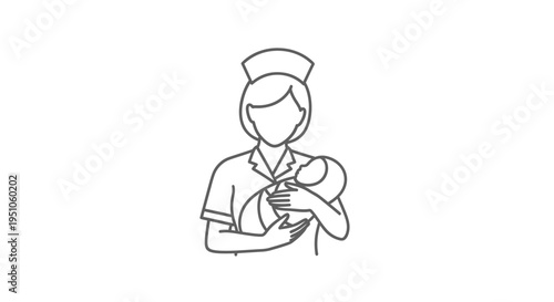 Nurse holding a newborn baby, medical care, healthcare, maternity, love, gentle touch
