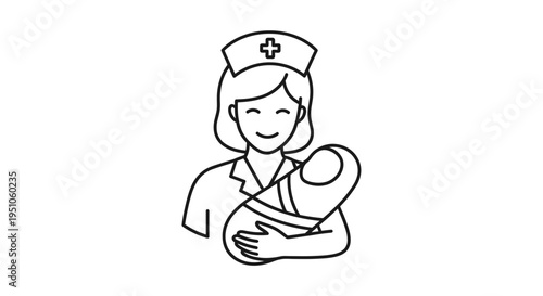 Nurse holding a newborn baby, medical care, healthcare, maternity, love, kindness, gentle touch