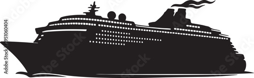 Cruise Ship silhouette vector illustration