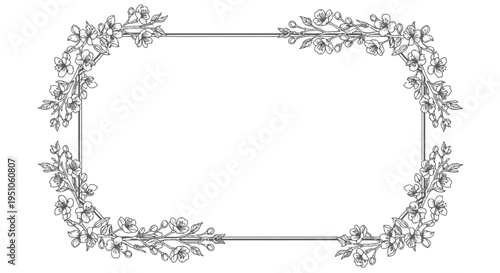 floral frame border illustration