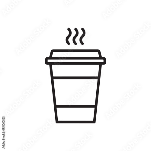 Vector illustration of a hot takeaway coffee cup