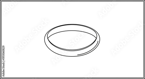 Minimalist Ring Outline Vector Illustration