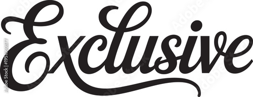 Elegant Exclusive word art a sophisticated script font design for marketing and branding isolated on a clean white background