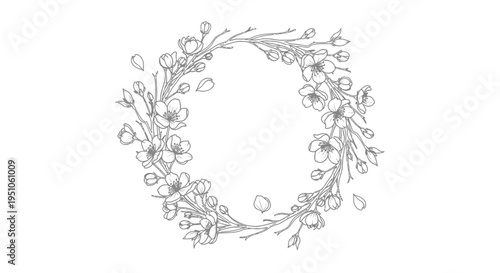 floral wreath drawing