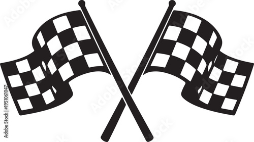 Racing flag logo icon silhouette vector illustration