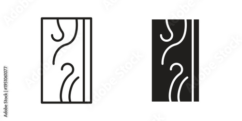 Wood board icon pack flat vector in outline