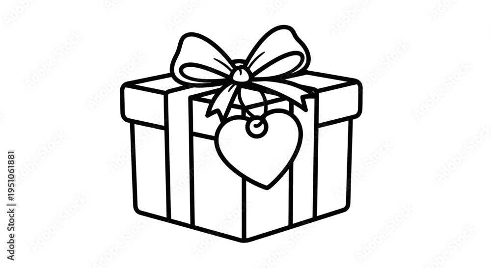 Fototapeta premium Gift box with heart shaped tag